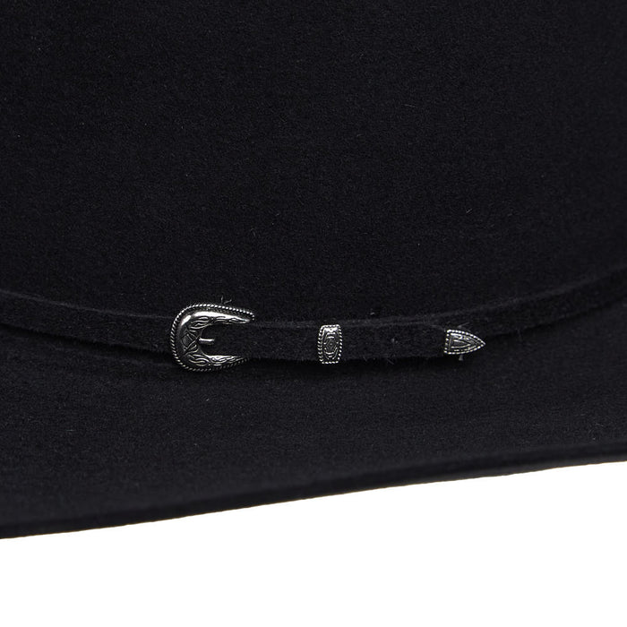 Rodeo King 7X Black 4 1/4in Brim Open Crown Felt Hat