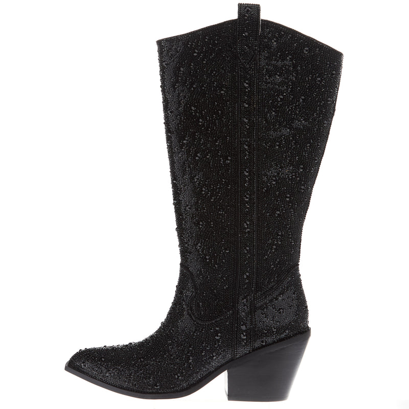 Corkys Footwear Women`s Glitzy Black Rhinestones Fashion Boot