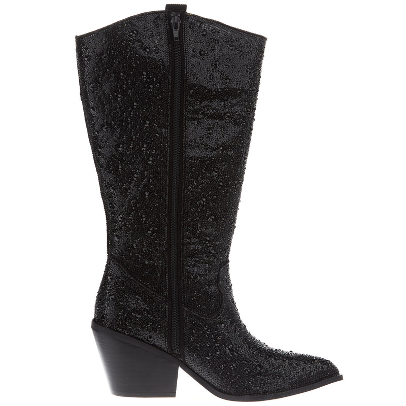 Corkys Footwear Women`s Glitzy Black Rhinestones Fashion Boot