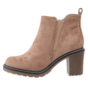 Corkys Footwear Women`s Corky's Bite Me Camel Faux Suede Bootie