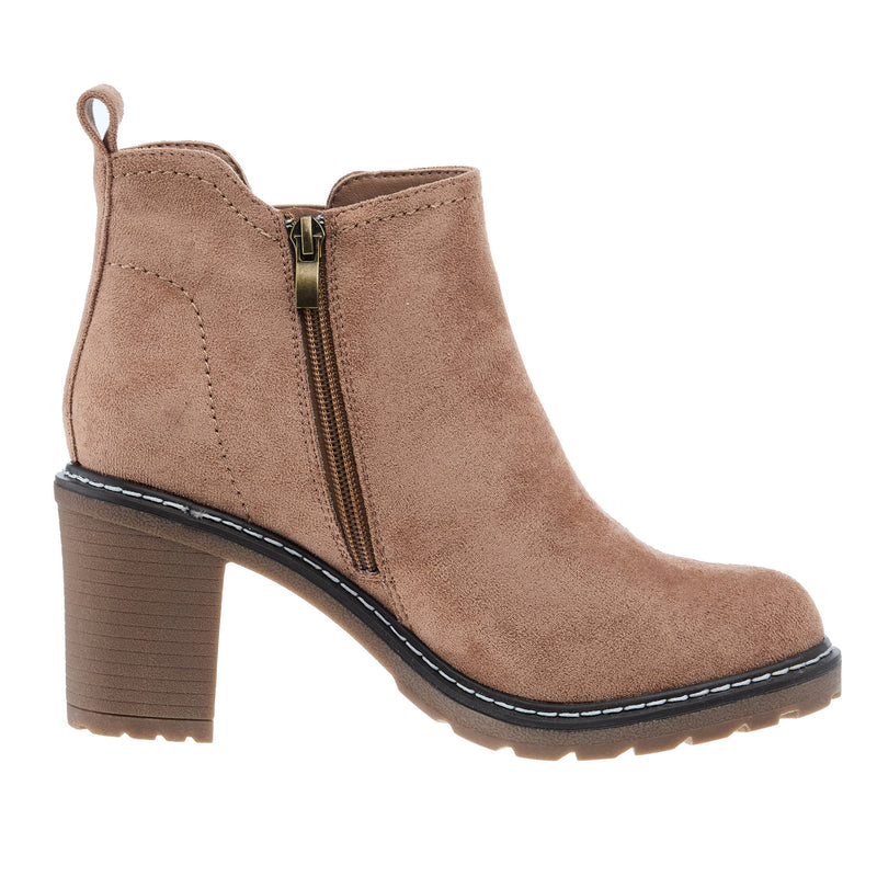 Corkys Footwear Women`s Corky's Bite Me Camel Faux Suede Bootie