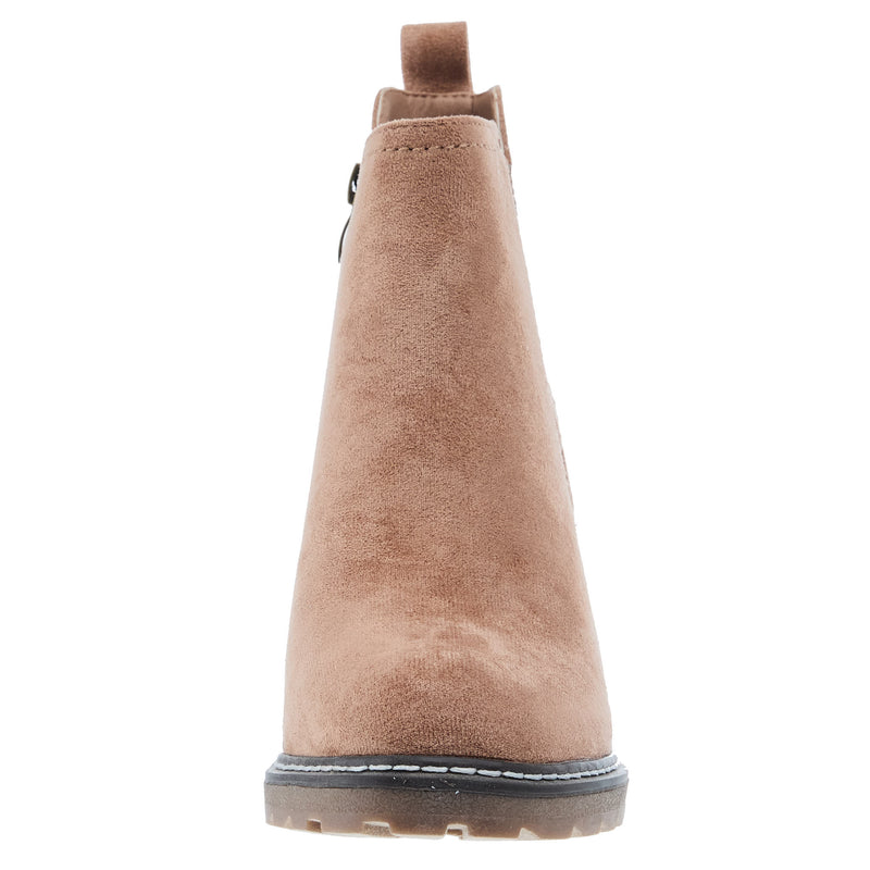 Corkys Footwear Women`s Corky's Bite Me Camel Faux Suede Bootie