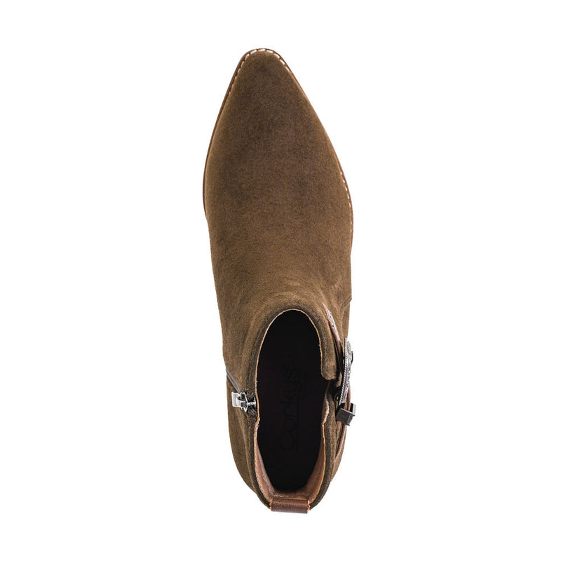 Corkys Footwear Women's On The Lookout Moss Faux Suede Bootie