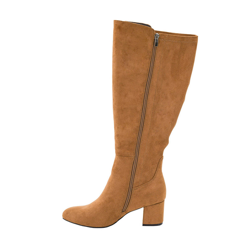 Corkys Footwear Women's Made You Look Camel Faux Suede Tall Boot