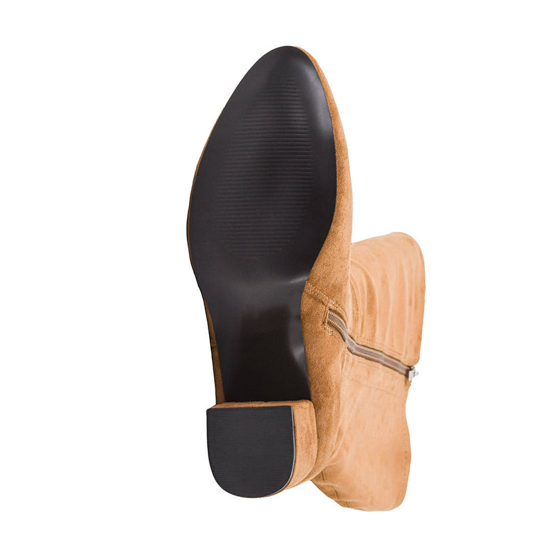 Corkys Footwear Women's Made You Look Camel Faux Suede Tall Boot