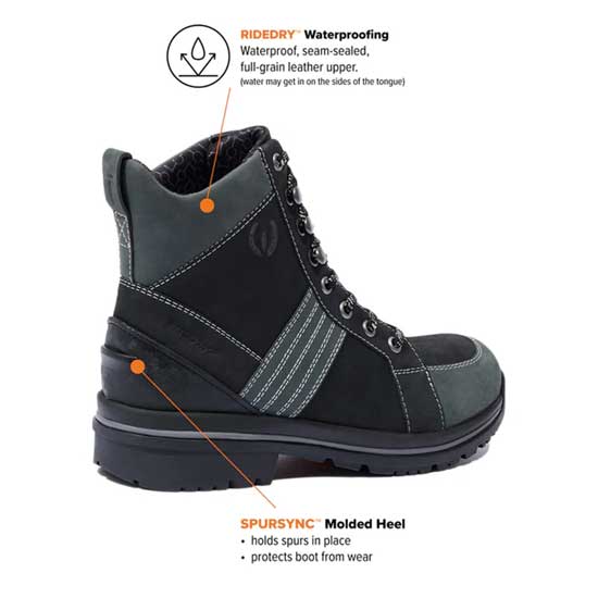 Kerrits Black Grey Trail Blazer Lace Up Boot
