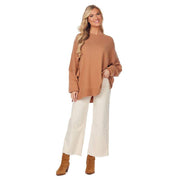 Mud Pie Women's Astrid Tan Ribbed Sweater