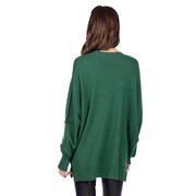 Mud Pie Women's Astrid Green Ribbed Sweater