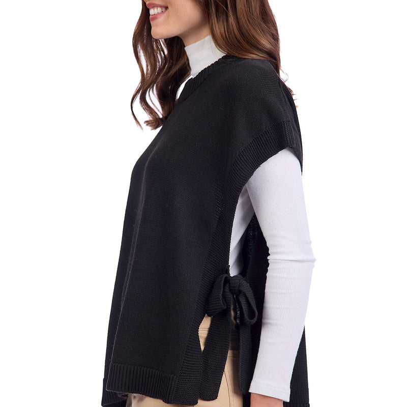 Mud Pie Women's Tye Black Sweater Vest