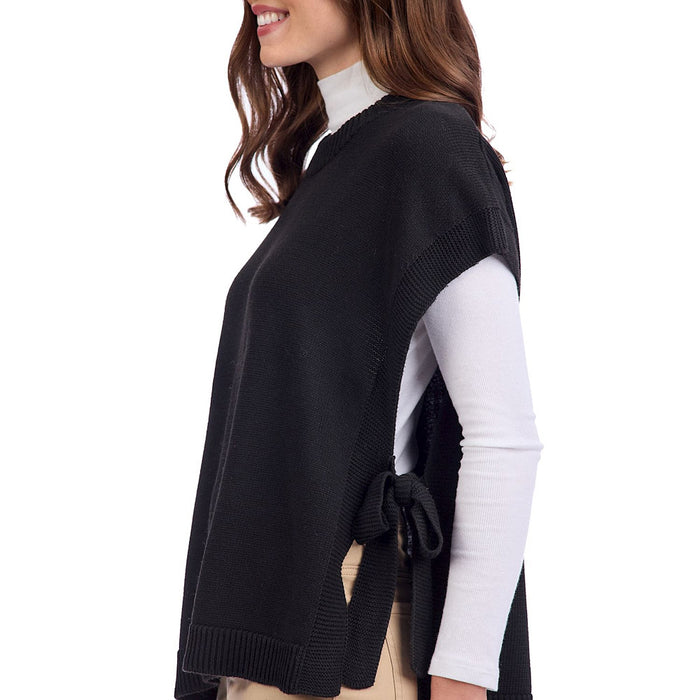 Mud Pie Women's Tye Black Sweater Vest
