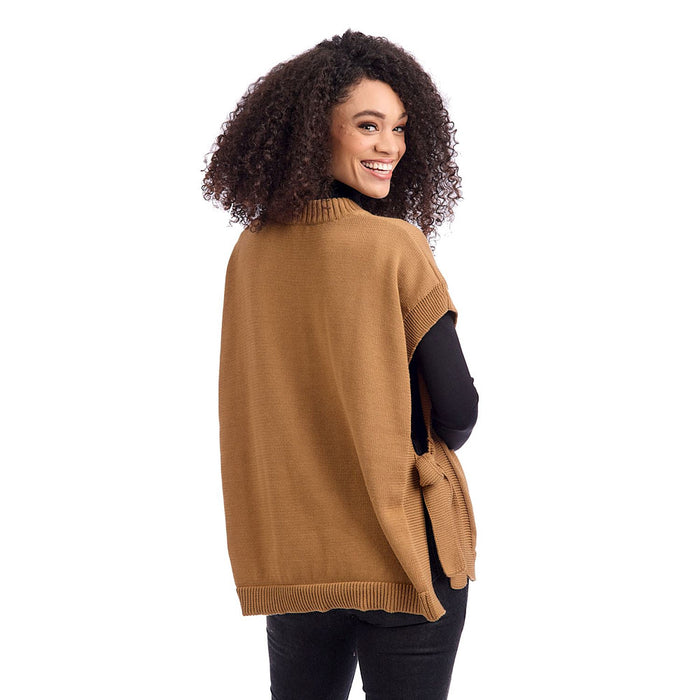 Mud Pie Women's Tye Tan Sweater Vest