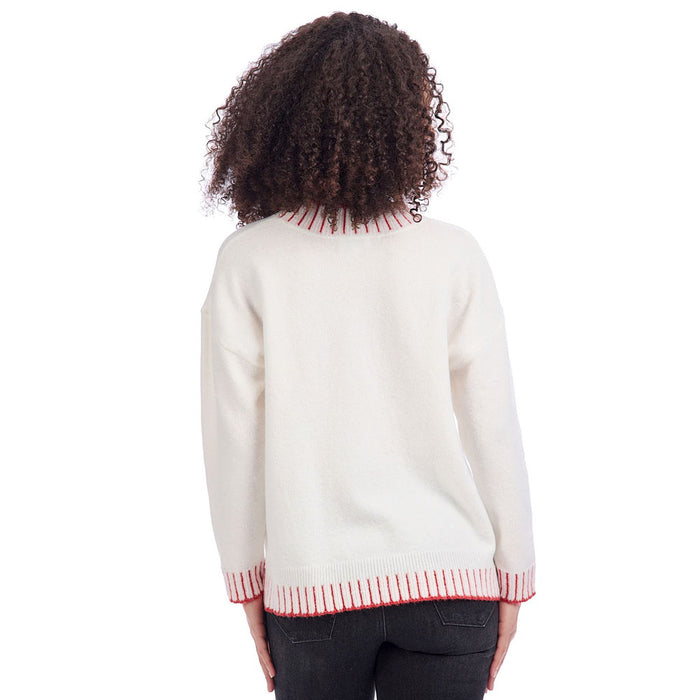 Mud Pie Women's White Wilder Bow Sweater