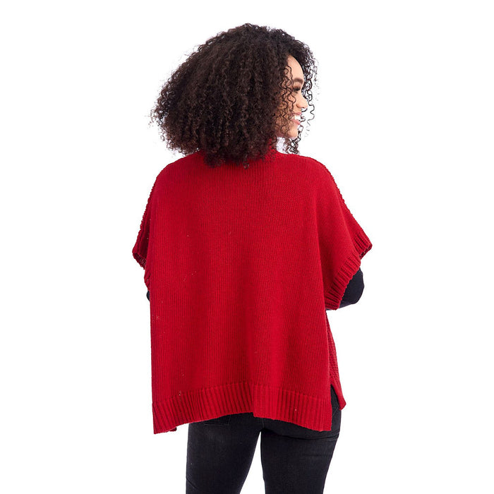 Mud Pie Women's Claude Cable Knit Red Sweater