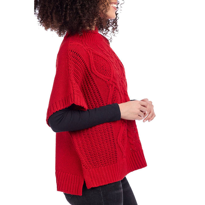 Mud Pie Women's Claude Cable Knit Red Sweater