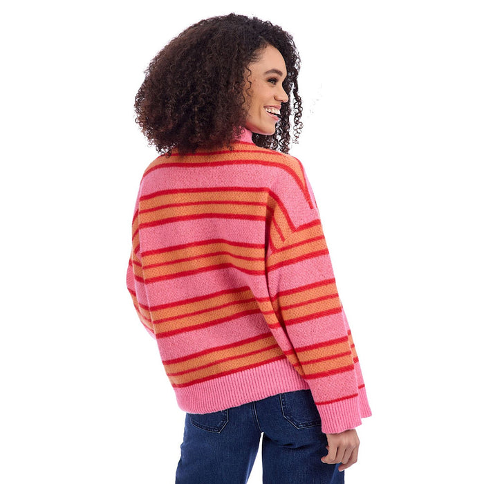 Mud Pie Women's Quinnie Pink Stripe Sweater