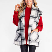 Mud Pie Women's Hendrix Plaid Fuzzy Vest