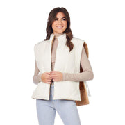 Mud Pie Women's Dixie Tan Reversible Puff Vest