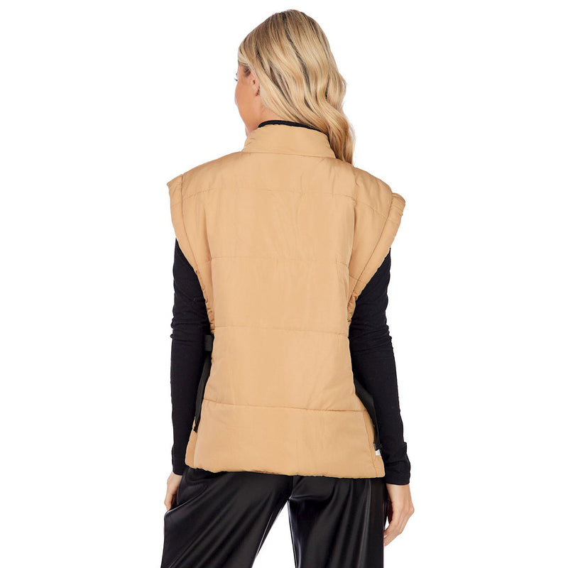 Mud Pie Women's Dixie Black Reversible Puff Vest
