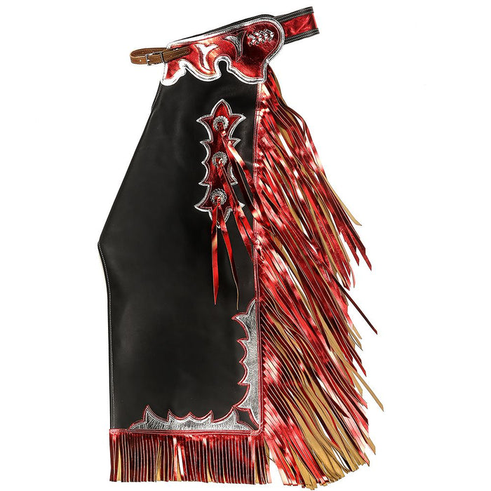Pro Rodeo Red & Black Cowboy Chaps | Purchase Red & Black Cowboy Chaps ...