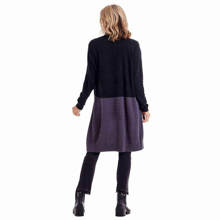 Mud Pie Women's Black Pip Colorblock Cardigan