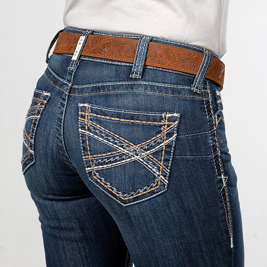 Ariat Women's R.E.A.L Mid Rise Stretch Entwined Festival Boot Cut Jean