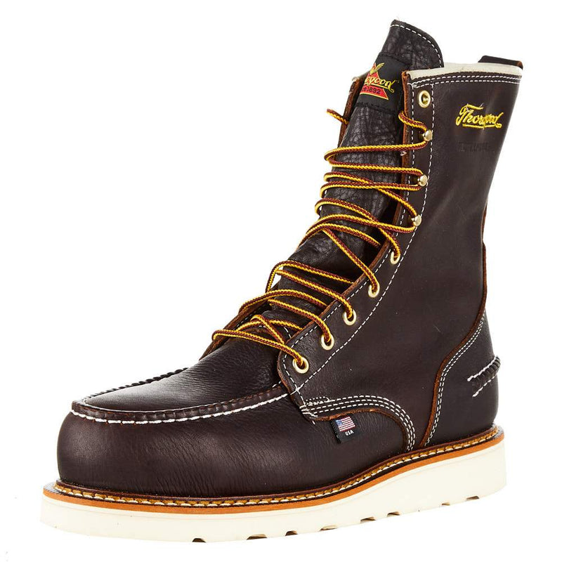 Thorogood Men`s Briar Pitstop 8` Steel Toe Lace Up Work Boot