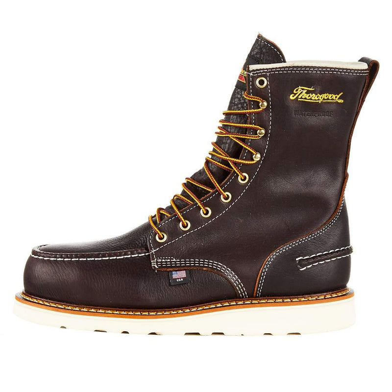 Thorogood Men`s Briar Pitstop 8` Steel Toe Lace Up Work Boot