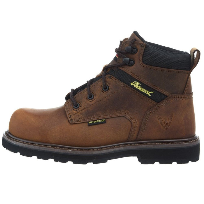 Thorogood Men`s Waterproof Crazy Horse Comp Toe 6In Lace Up Work Boot
