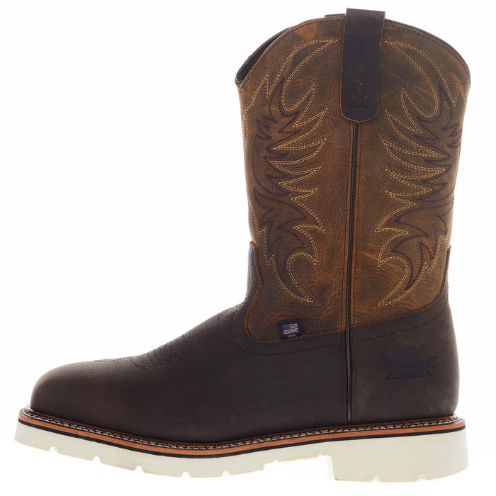 Thorogood Men's Square Wellington Pebble Brown Steel Toe Boot