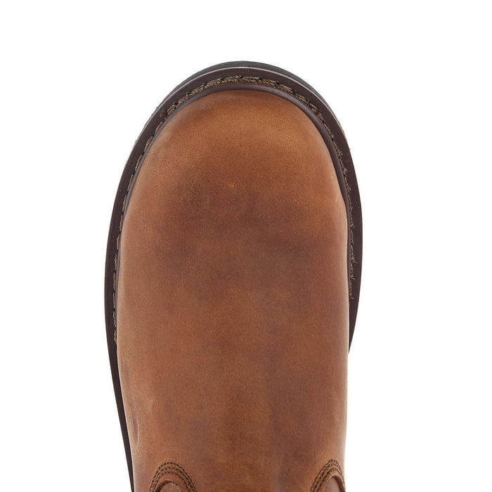 Thorogood Men`s Jobsite Brown Wellington 11In Top Round Composite Toe Boot