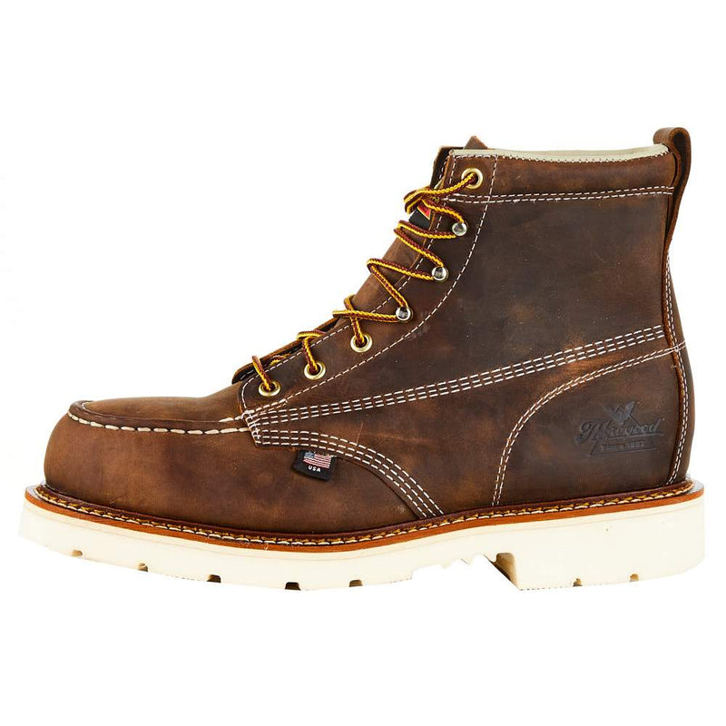 Thorogood Men`s Crazy Horse 6` Steel Toe Lace Up Work Boot