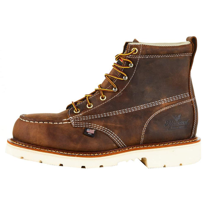 Thorogood Men`s Crazy Horse 6` Steel Toe Lace Up Work Boot