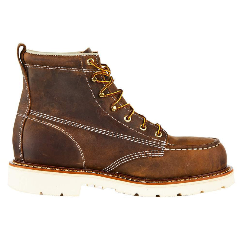 Thorogood Men`s Crazy Horse 6` Steel Toe Lace Up Work Boot