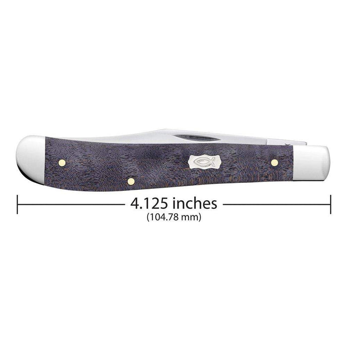 Case XX Slimline Trapper Smooth Purple Curly Maple Wood Pocket Knife CA80546