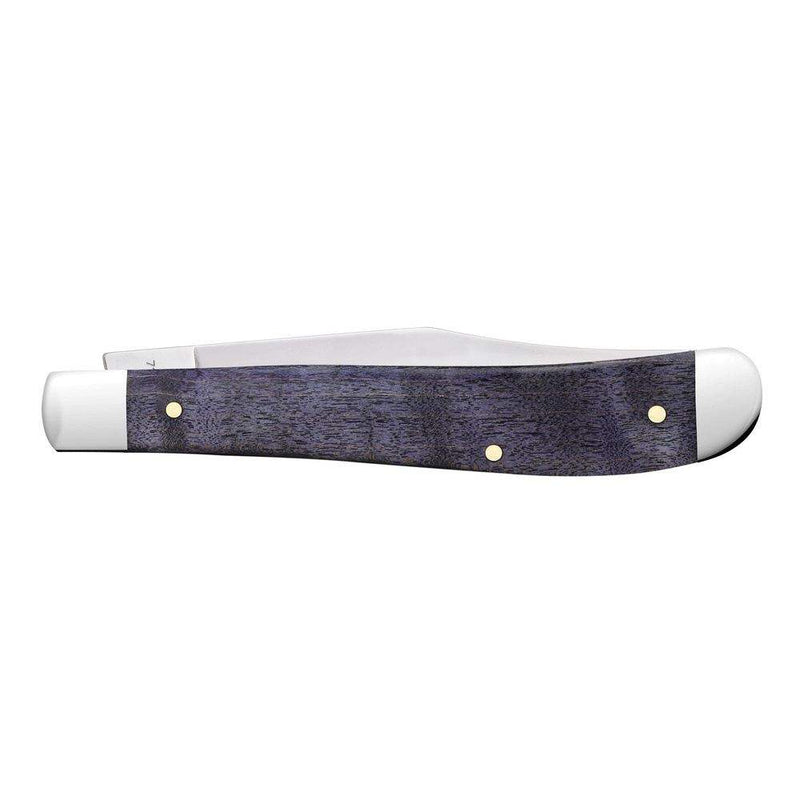 Case XX Slimline Trapper Smooth Purple Curly Maple Wood Pocket Knife CA80546