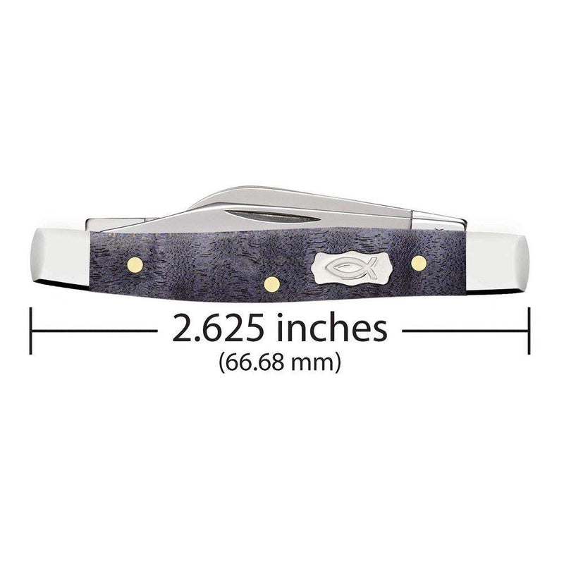 Case XX Small Stockman Smooth Purple Curly Maple Wood Pocket Knife CA80547