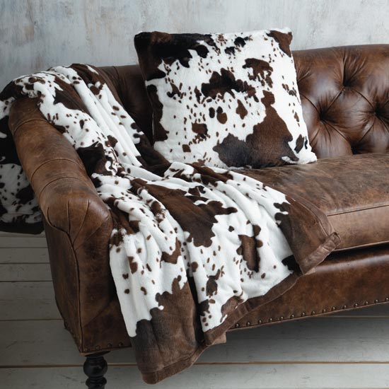 Rod`S Cozy Faux Fur Cowhide Throw