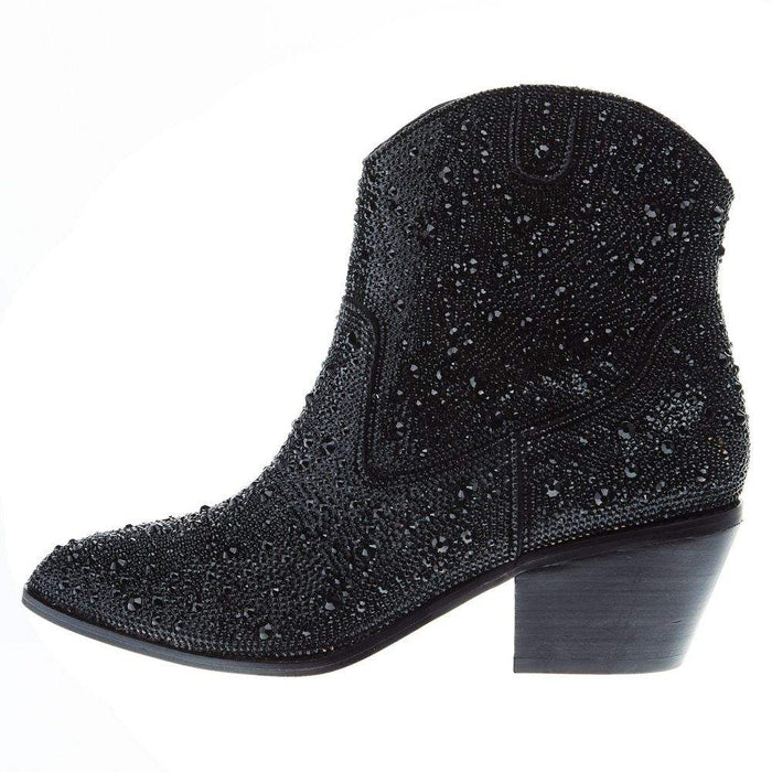 Corkys Footwear Women's Corky Black Rhinestone Shine Bright Bootie