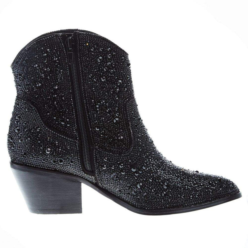 Corkys Footwear Women's Corky Black Rhinestone Shine Bright Bootie