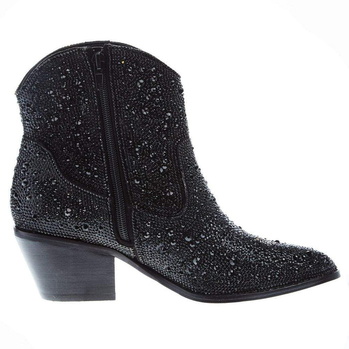 Corkys Footwear Women's Corky Black Rhinestone Shine Bright Bootie