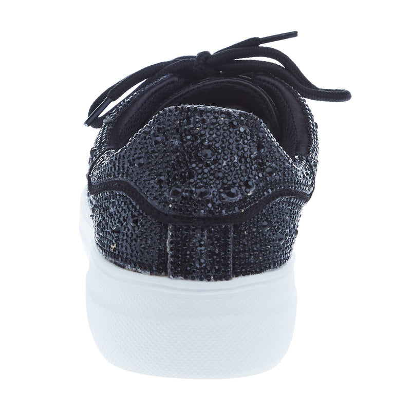 Corkys Footwear Women's Corky Bedazzle Black Rhinestone Wedge Sneaker