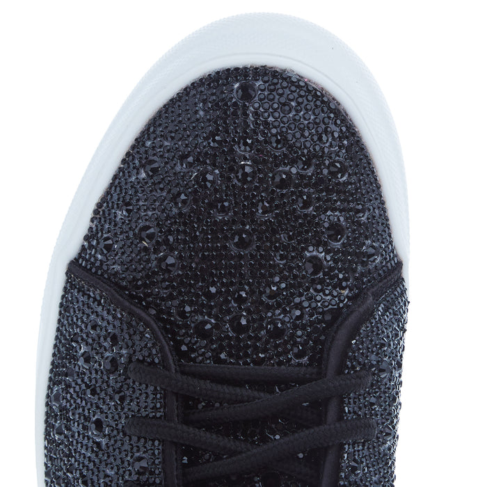 Corkys Footwear Women's Corky Bedazzle Black Rhinestone Wedge Sneaker