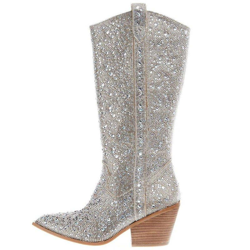 Corkys Footwear Women's Corky Glitzy Clear Rhinestone Fashion Boot
