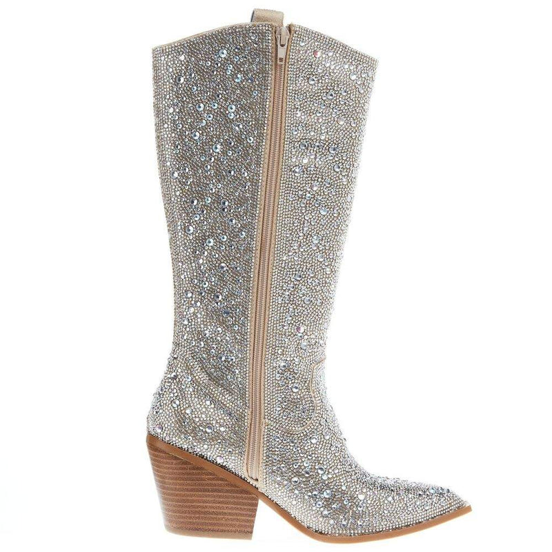 Corkys Footwear Women's Corky Glitzy Clear Rhinestone Fashion Boot