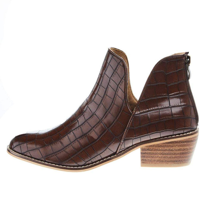 Corkys Footwear Women's Brown Croco Vanish Bootie