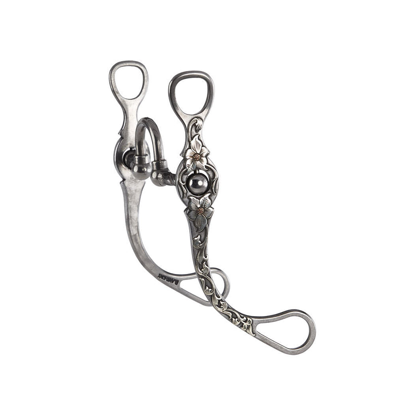 Brandon Anthony Bit & Spur Co. Slow Twist Ported rection Floral Shank Bit