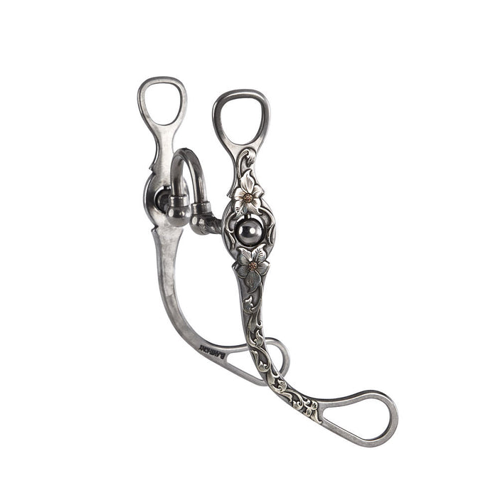 Brandon Anthony Bit & Spur Co. Slow Twist Ported rection Floral Shank Bit