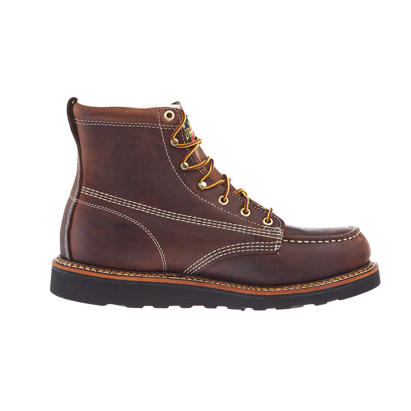 Thorogood Men`s American Heritage 6In Lace Up Top Round Soft Toe Work Boot