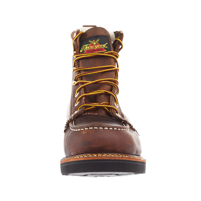 Thorogood Men`s American Heritage 6In Lace Up Top Round Soft Toe Work Boot