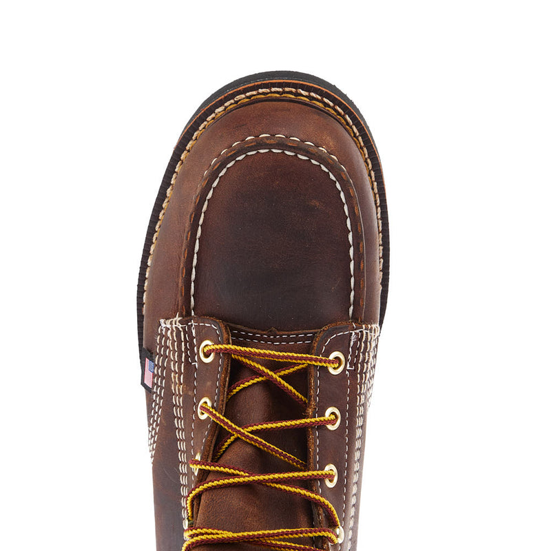 Thorogood Men`s American Heritage 6In Lace Up Top Round Soft Toe Work Boot